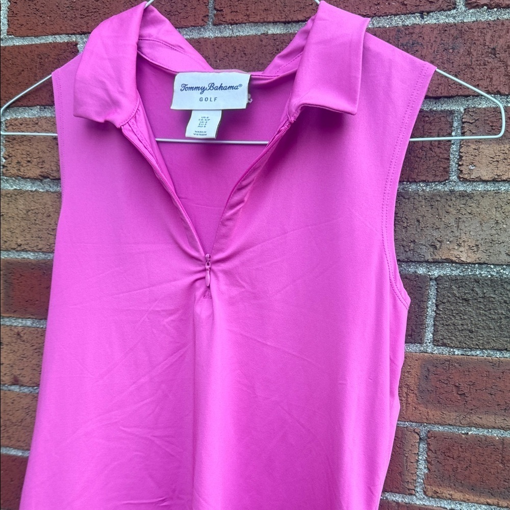 Tommy Bahama golf Vibrant Pink Sleeveless Blouse - Picture 3 of 7